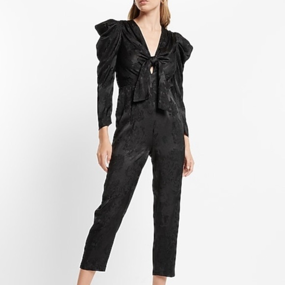 Express Black Floral Pant Jumpsuit - Picture 1 of 5